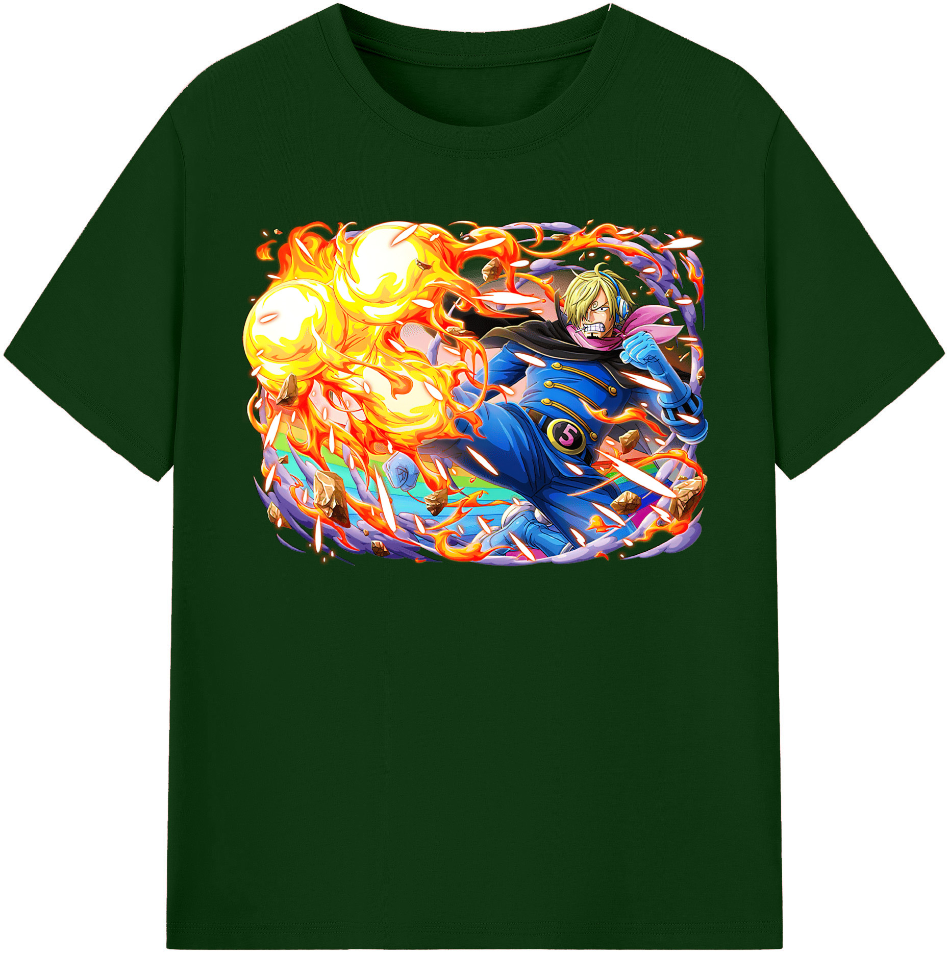 ワンピース サンジ ONE PIECE Sanji 綿100％半袖Tシャツ（フロントプリント）